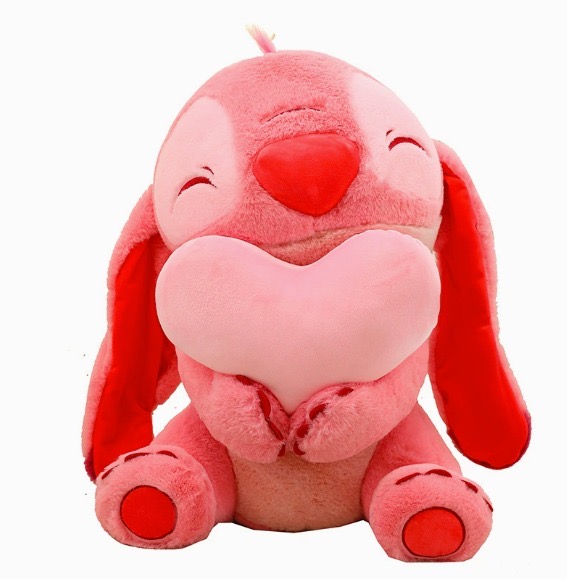 دُمية ستيتش القلب باللون الوردي الجميل 